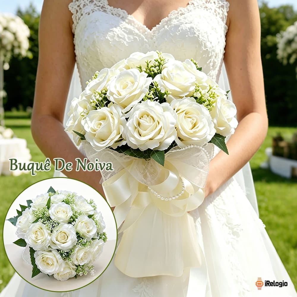 Buquê De Noiva Buquê De Rosas Artificiais Buquê De Casamento Para Casamentos Civil Ou Religioso