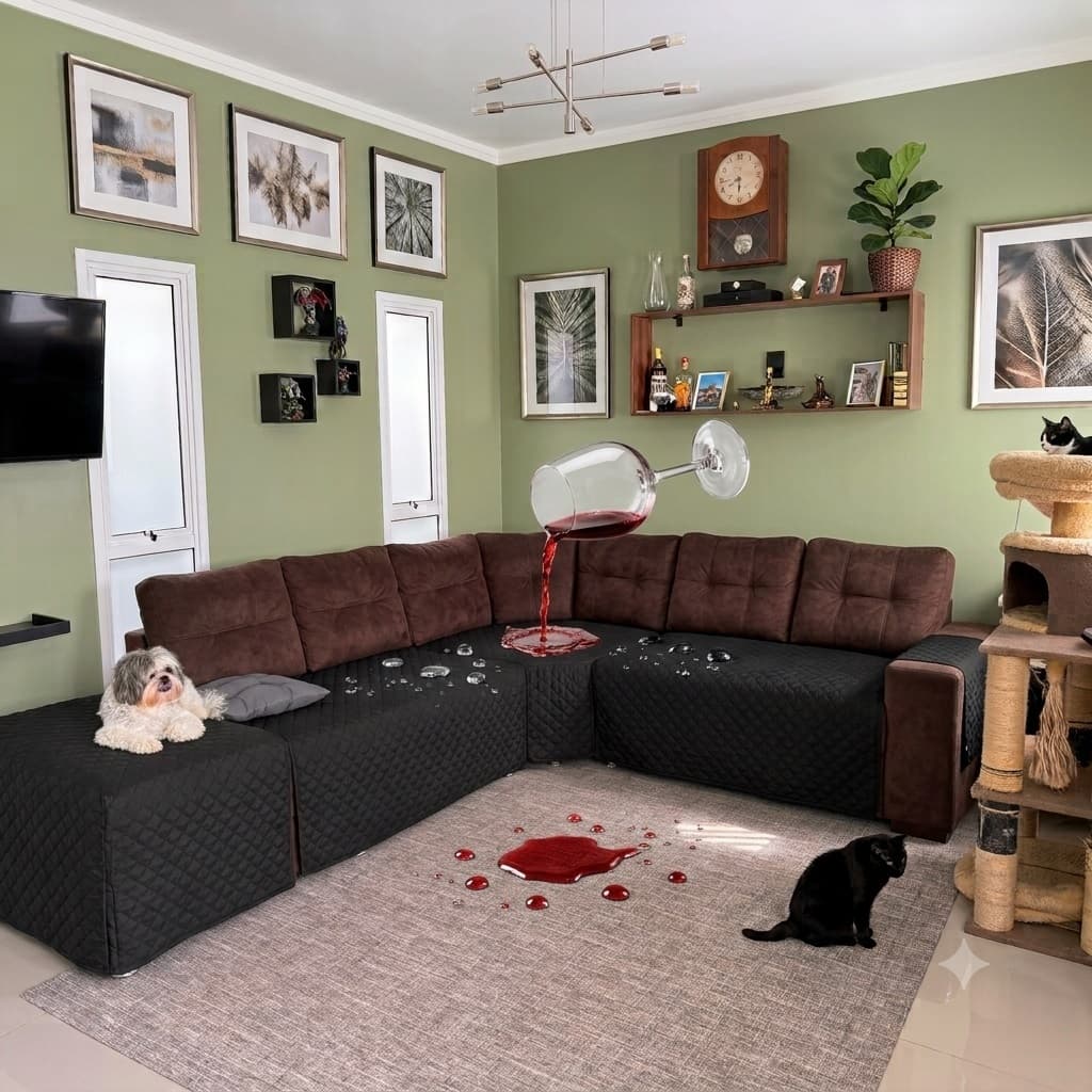 Capa de sofa de canto impermeavel 3 peças(mandar foto do sofa e medidas assim que fizer a compra)