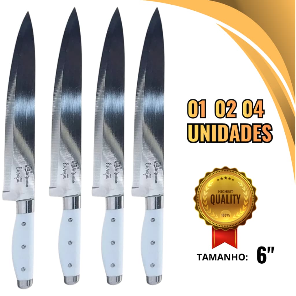 Facas Profissionais Linha Europa 26.8 cm em Aço Inox – Resistência, Precisão e Qualidade para Chefes de Cozinha Churras