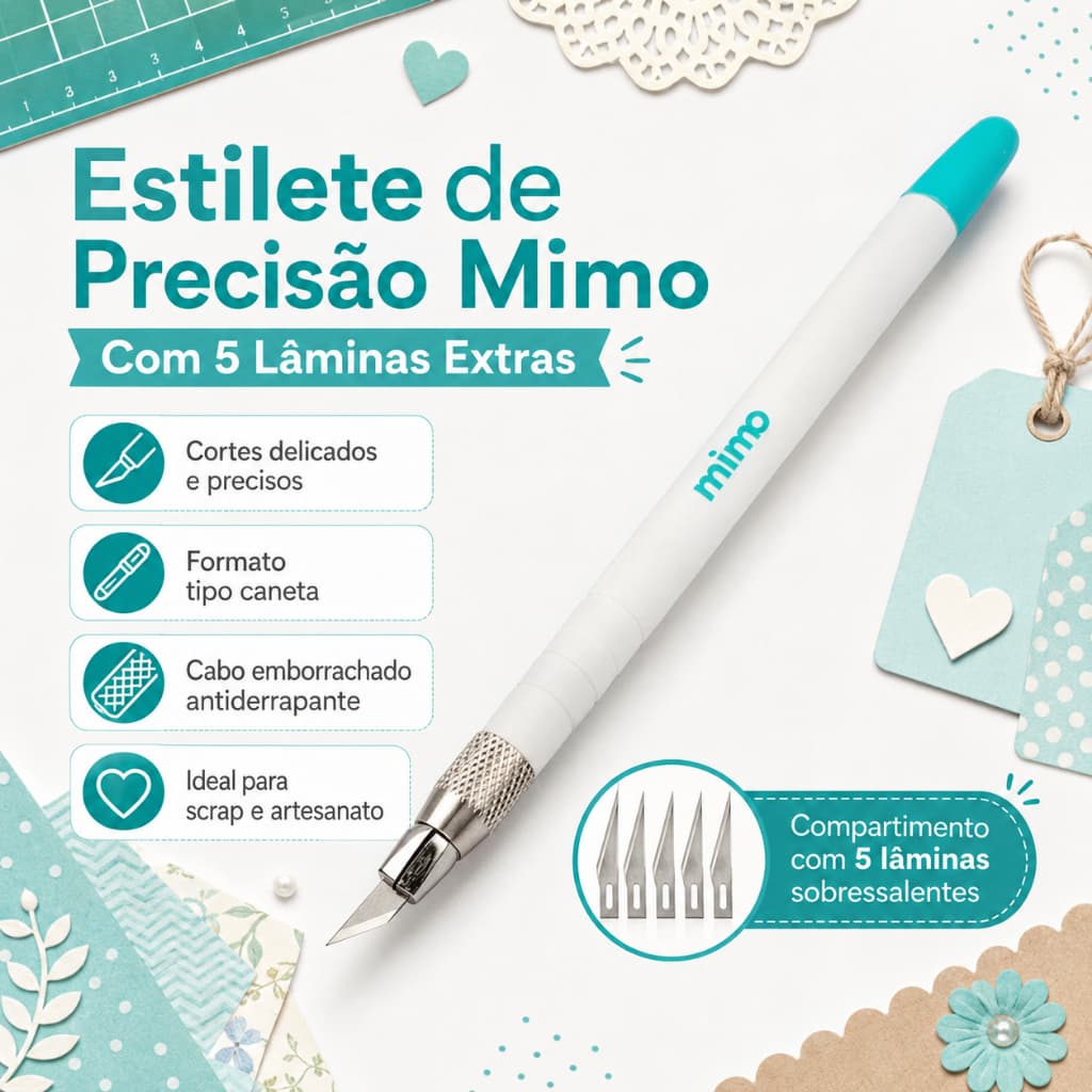 Estilete De Precisão Mimo Com 5 Lâminas Extras