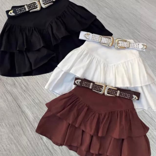 Saia Cintura Alta Feminina Alfaiataria Plissada look Lançamento Inverno/Verão 2026 promoçãon