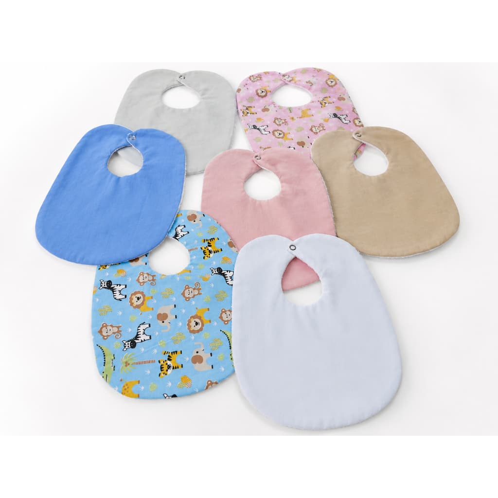 Kit 5 Babadores Bebê Dupla Face 100% Algodão Atoalhado Alta Absorção