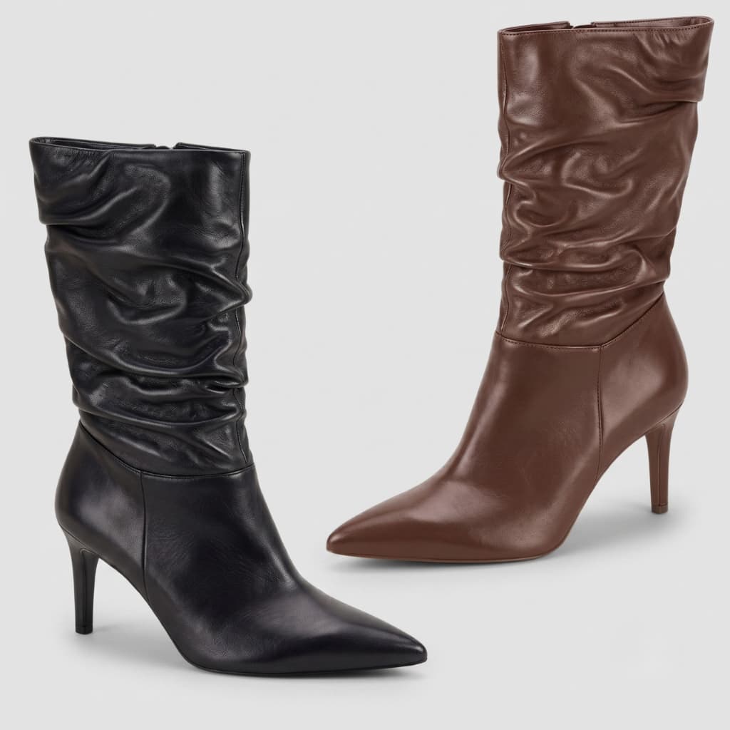 Bota Feminina Vizzano Cano Medio Franzido Salto Alto Fino Elegante