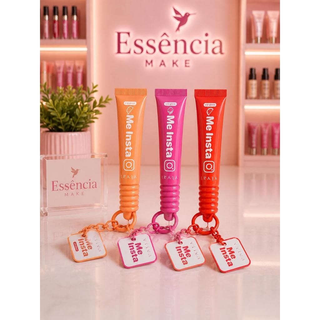 Lip Gloss Me Insta Lip Gloss Vivai com Chaveiro – Brilho Intenso, Hidratação e Cores Vibrantes