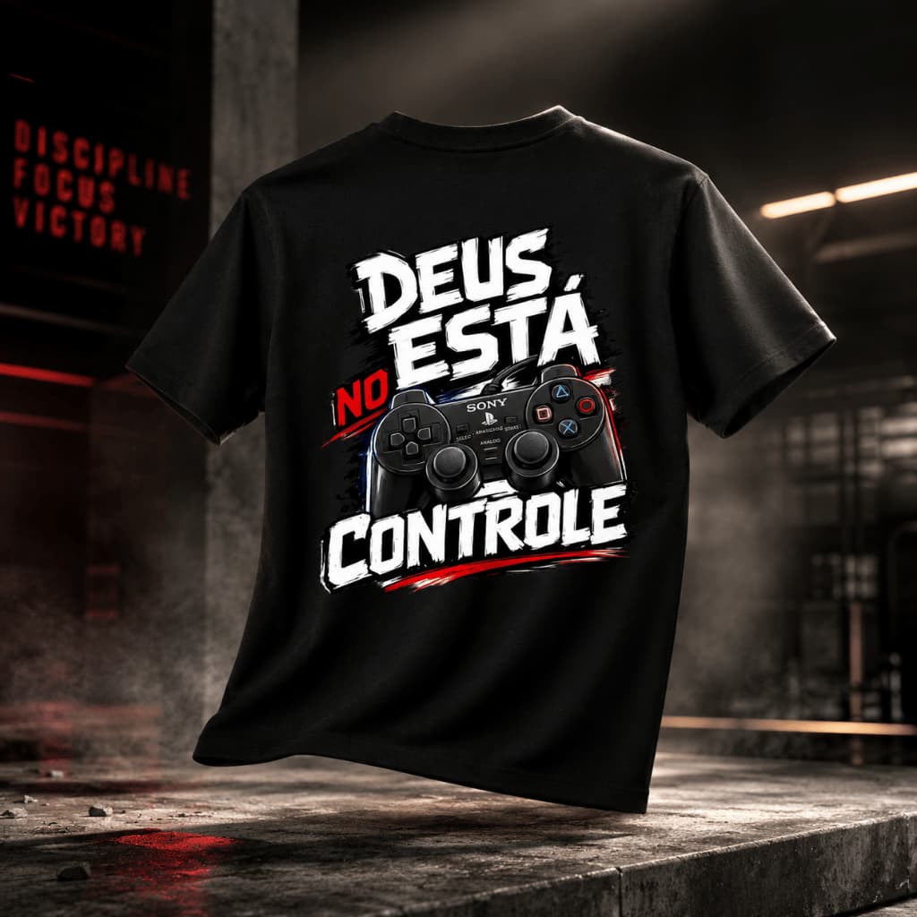 Camiseta Masculina Deus no Controle Unissex Premium -  Cristã Evangélica - 100% Algodão