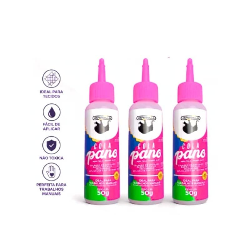Cola Pano Tecido Rendicolla 50g Resistente à Lavagem Incolor Seguro para Crianças