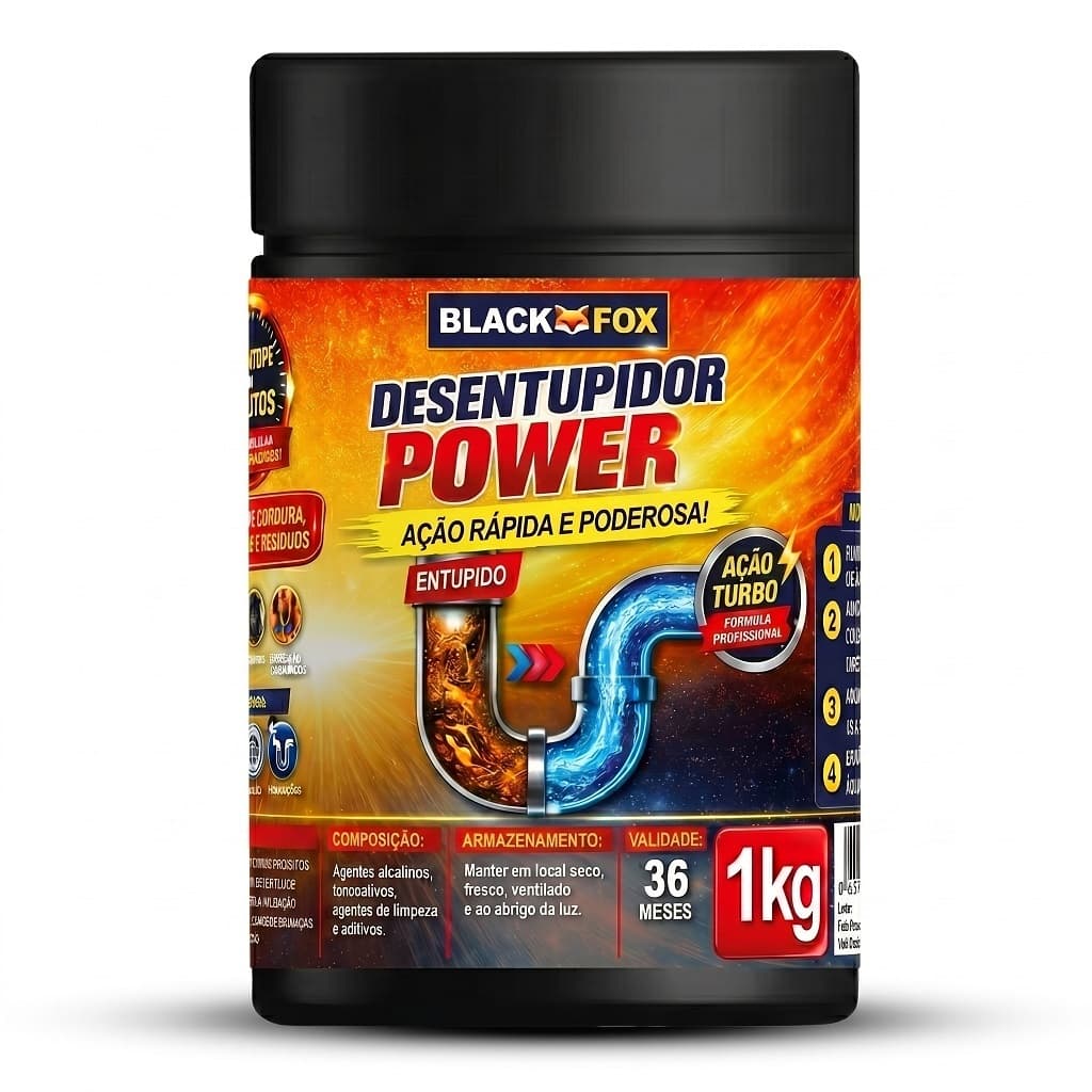 Removedor de Entupimentos 1Kg Desentupidor Profissional Pia Ralo Encanamento Forte