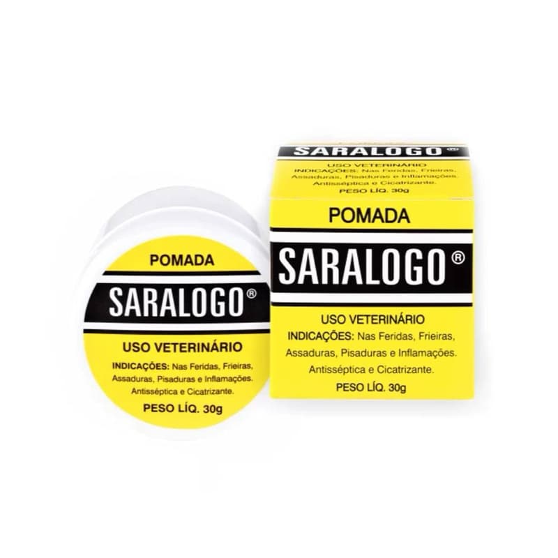 Pomada Saralogo 30g - Antisséptica e Cicatrizante para Feridas e Assaduras em Animais