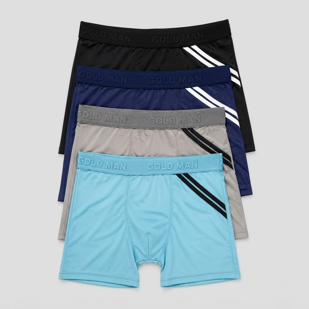 Kit 5 Cueca Boxer Detalhe Na Perna Elastico Reforçado Não Marca Forro 100% Algodão Moda Intima