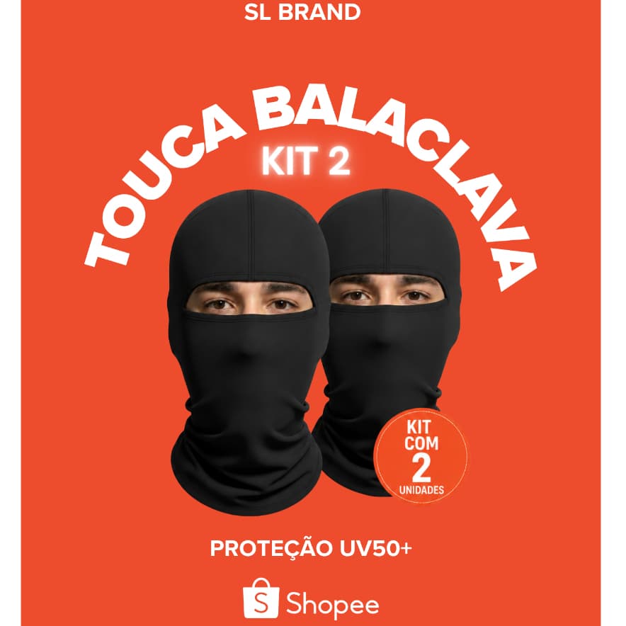 KIT 2 Toucas Balaclavas Ninjas Proteção UV50+ Térmica Slbrand