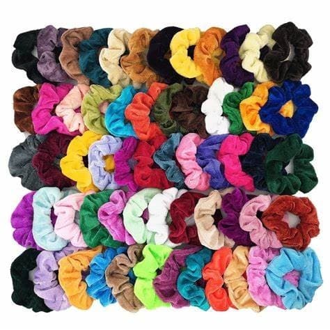 Kit com 3 Xuxinhas de Cabelo - Variadas Cores e Tecidos, Ideal para o Dia a Dia e Dormir Scrunchie Veludo Lisa Elásticos