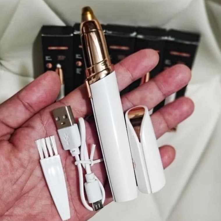 Depilador de Sombrancelha Buço Nariz Orelha Rosto Facial Elétrico Tira Pelos USB Recarregável