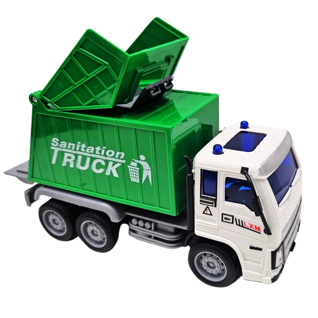 Caminhão de Lixo Brinquedo Realista Articulado Caminhão Lixeiro Portas Basculante Presente Criança