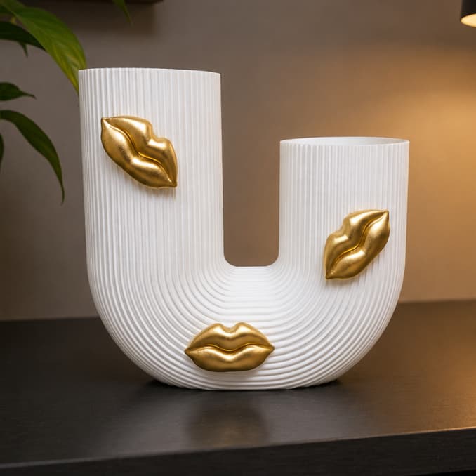 Vaso Decorativo Lábios Decoração Harmonização Facial Estética Clínica Moderna Escultura Prateleira