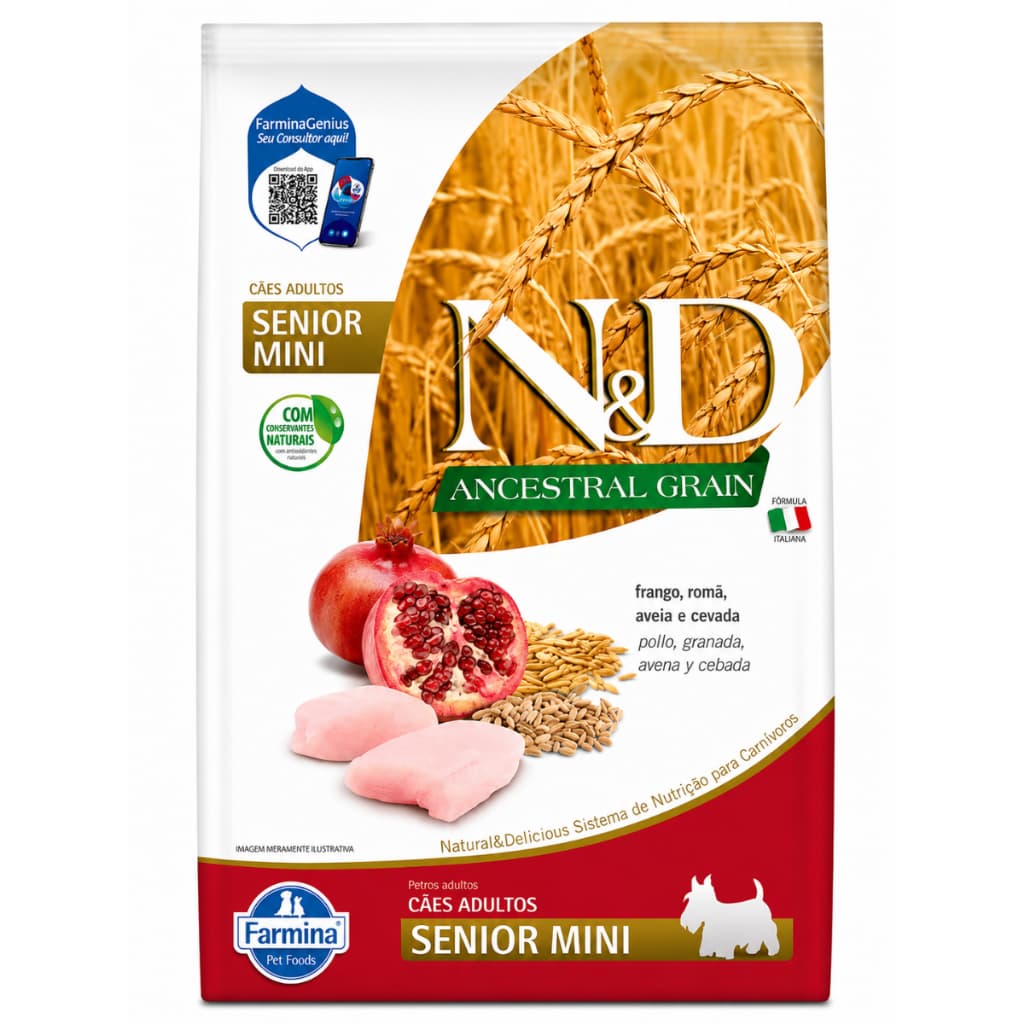 Ração N&d Ancestral Cães Sênior Porte Mini Frango 2,5kg