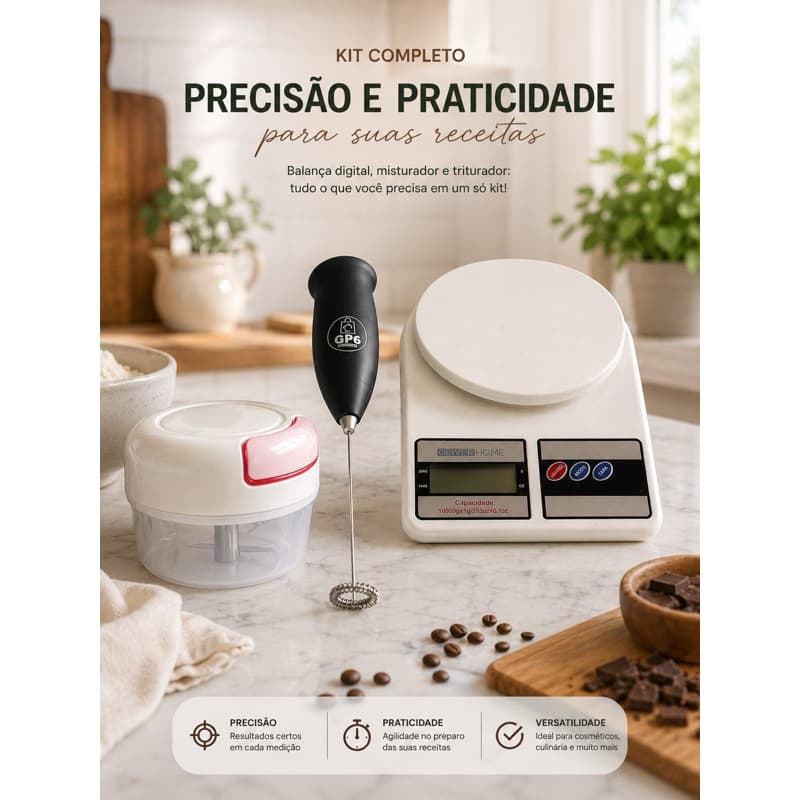 BALANÇA DIGITAL DE COZINHA 10KG TRITURADO DE ALIMENTOS MINI MIXER
