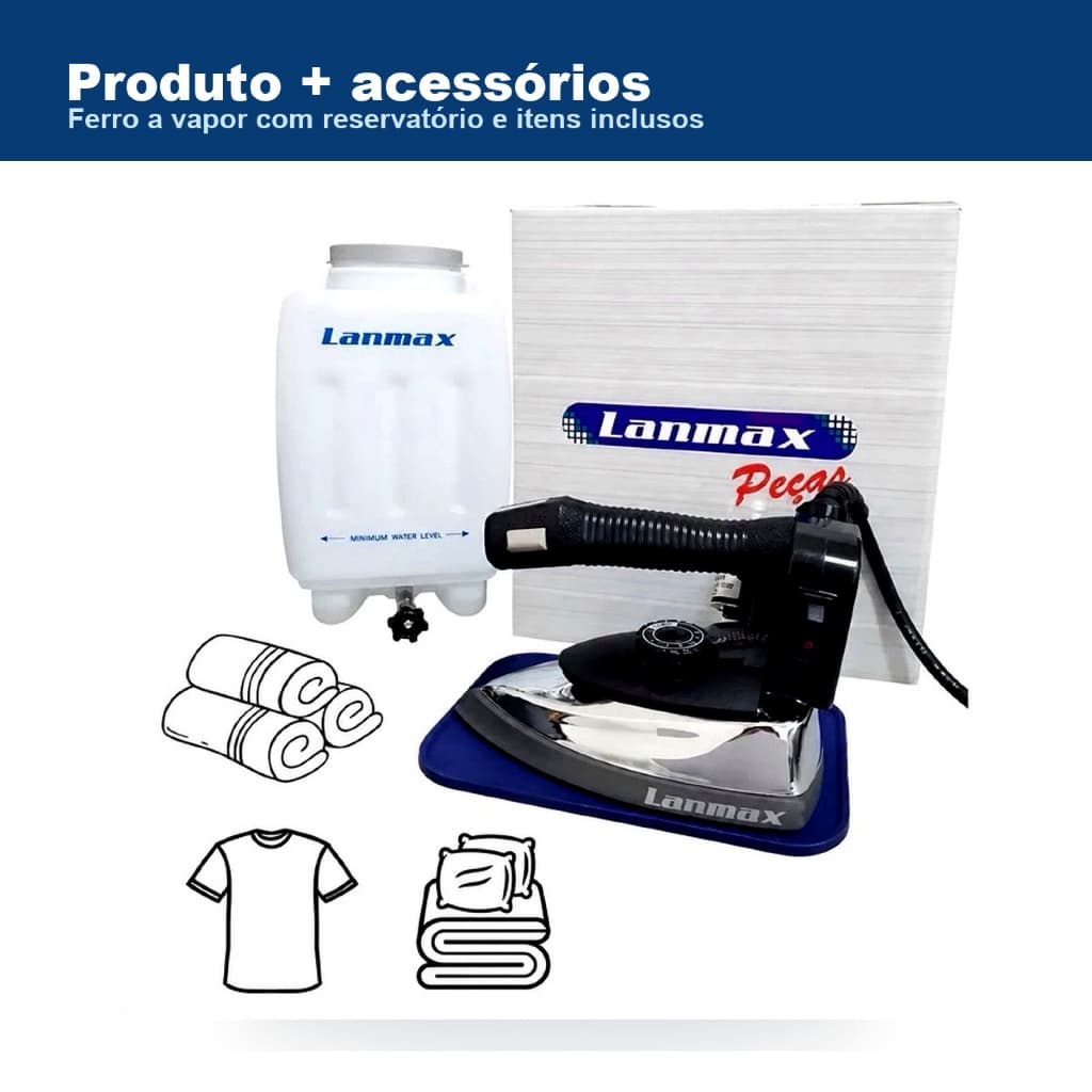 Ferro De Passar Vapor Lanmax 94a Industrial 1000W