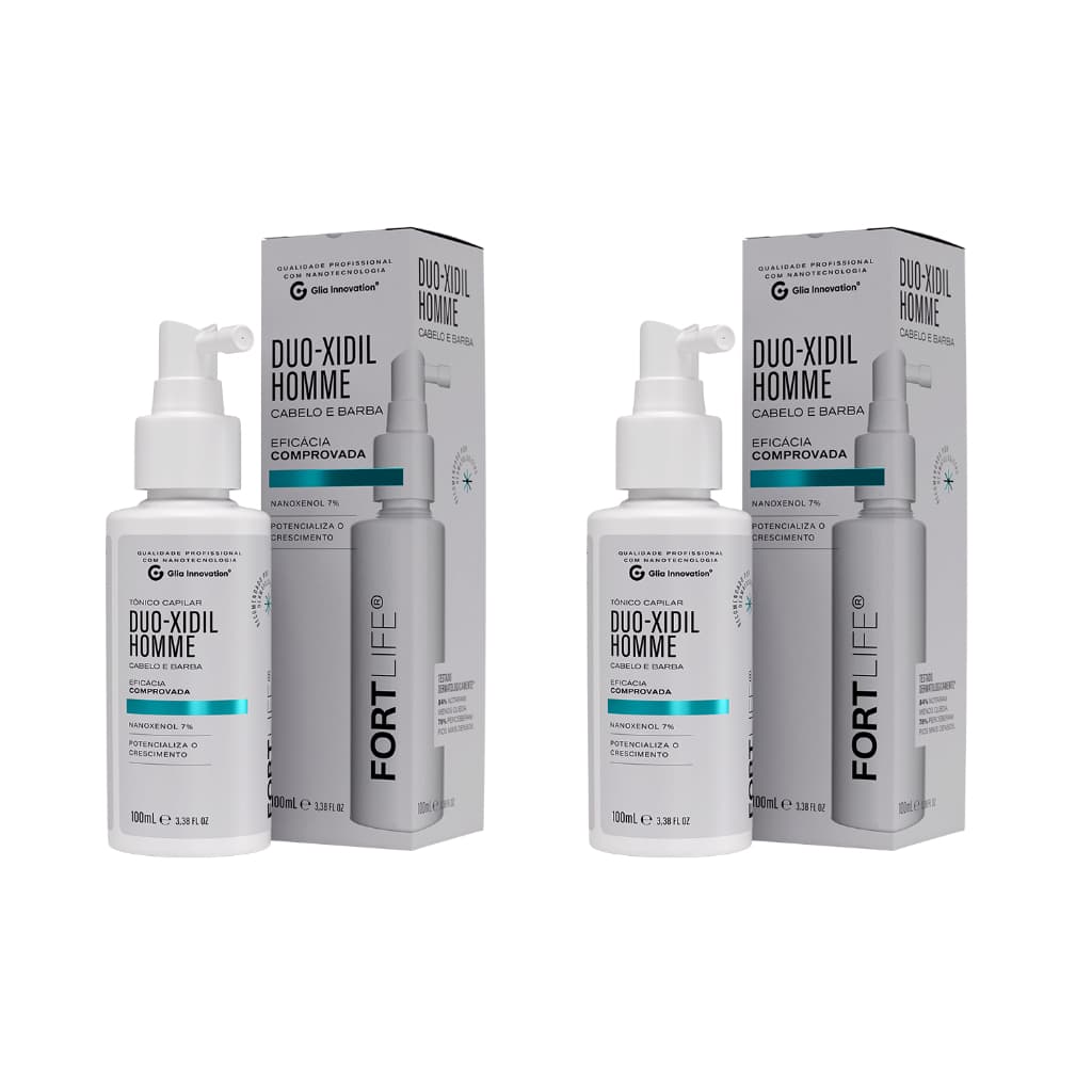 Kit 2 Und Tônico Capilar Antiqueda Duo-Xidil Homme Crescimento Barba e Cabelo 100ml FortLife