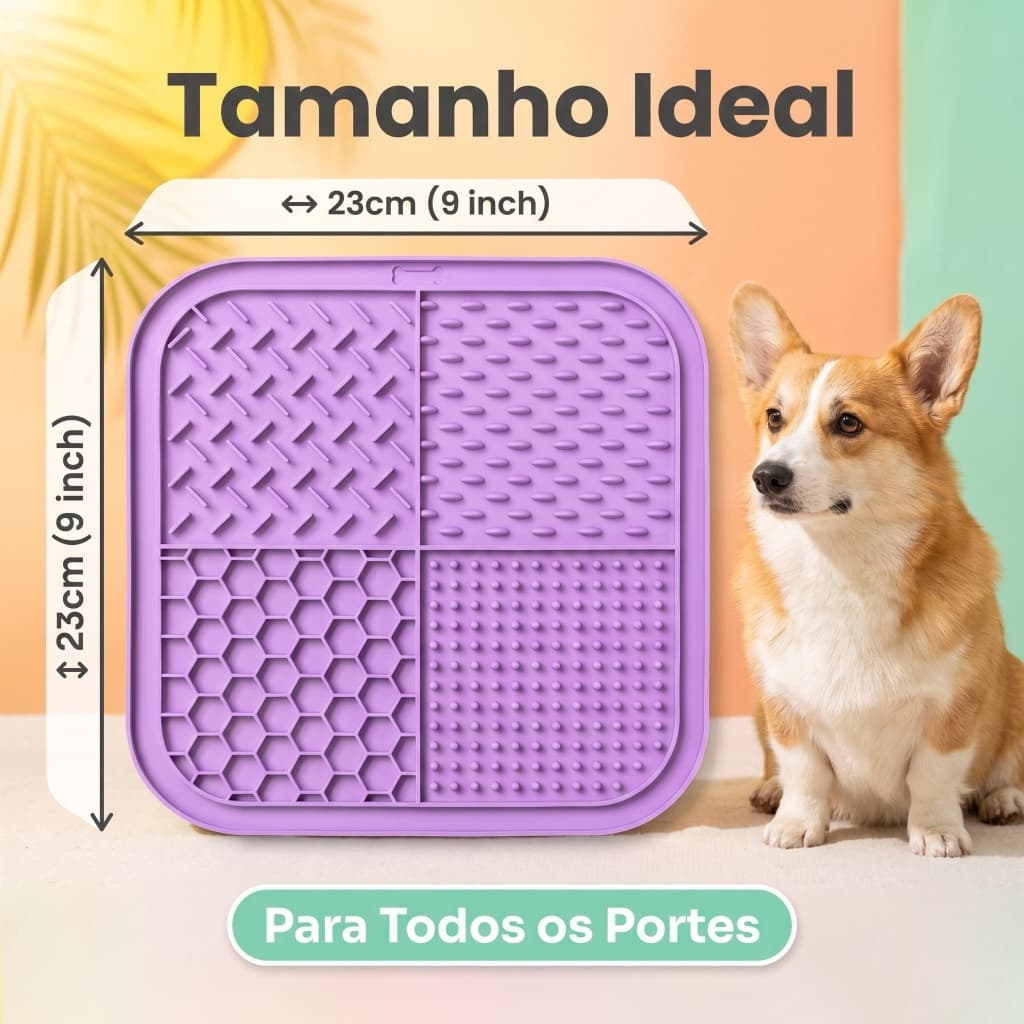 Tapete Lento Comida Pet com Ventosa para Superfícies Lisas