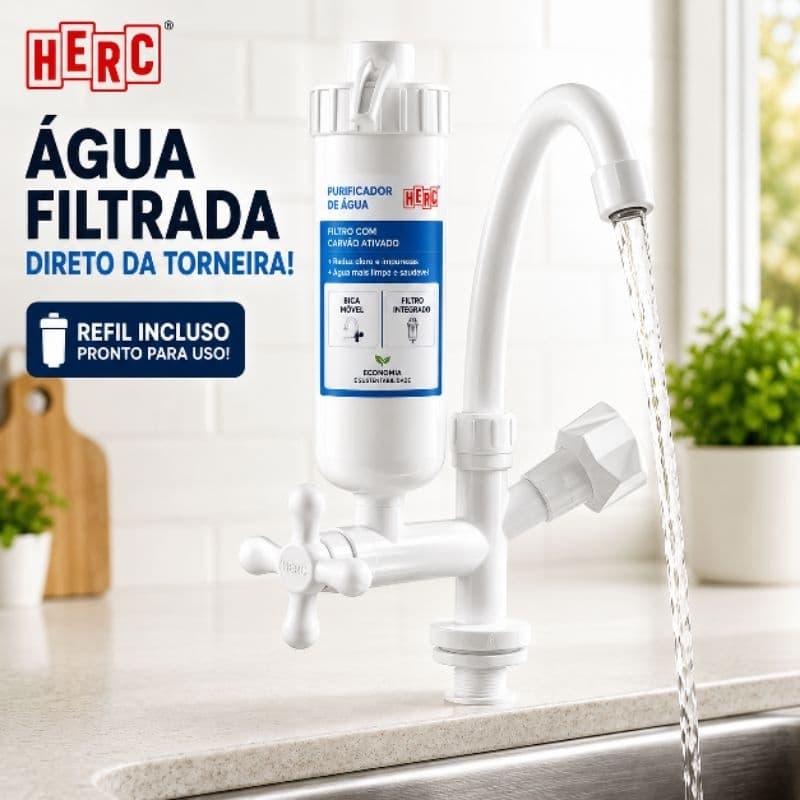 Torneira Com Filtro Purificador  De Mesa Pratico/Plus Herc
