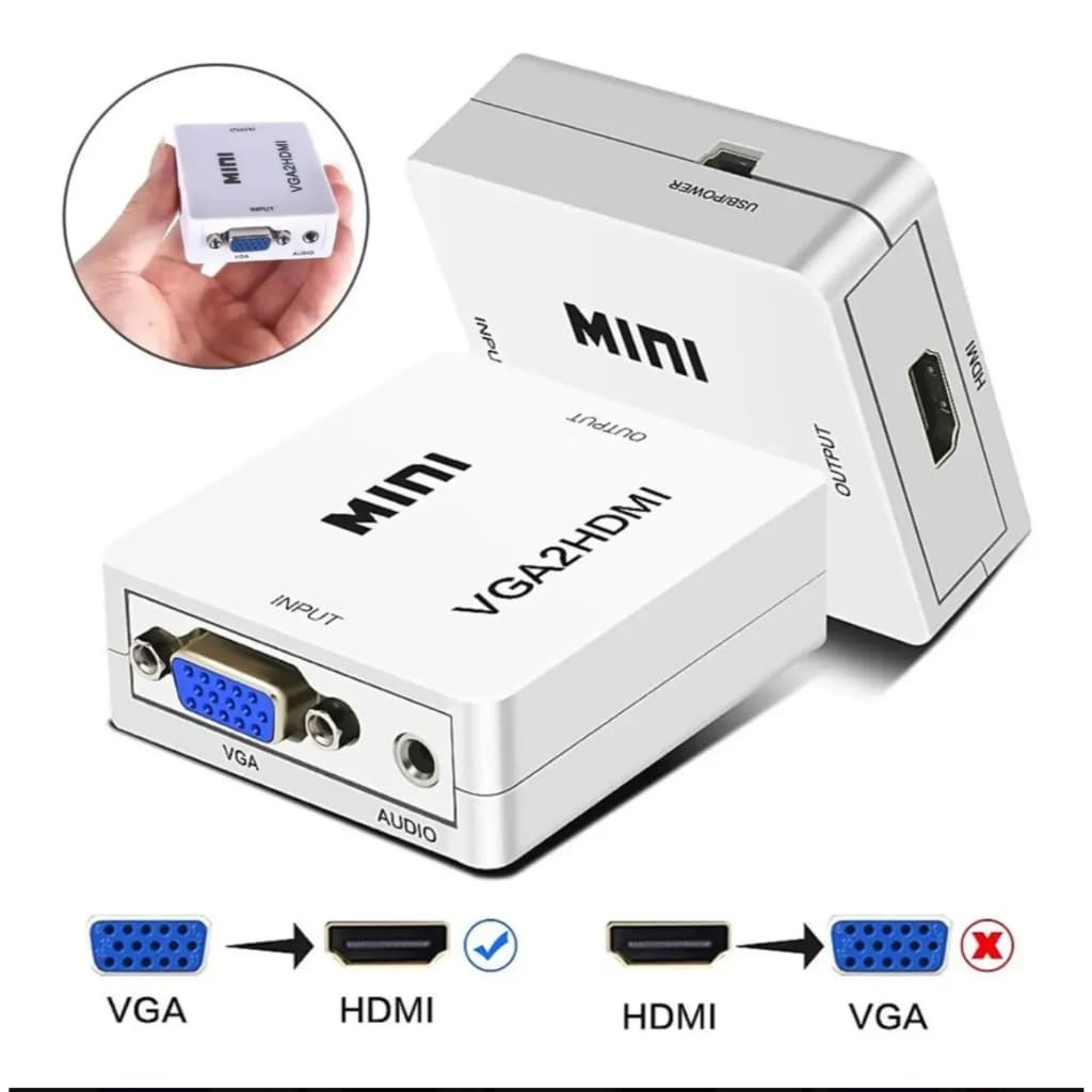 MINI Conversor VGA para HDMI / Com áudio - CC-VH1K - Exbom