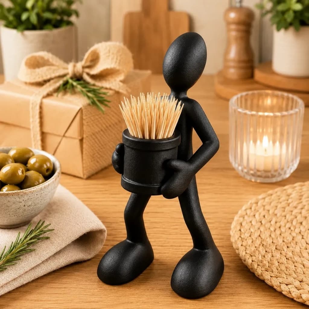 Porta Palitos Mordomo Decorativo Nórdico Minimalista Mesa Bar Cozinha Premium