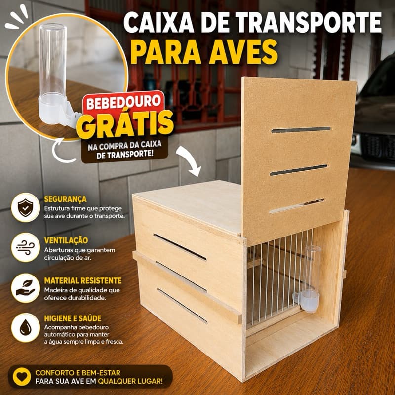 Caixa de Transporte pra Aves como Calopsitas, Ring Neck, Agapornis