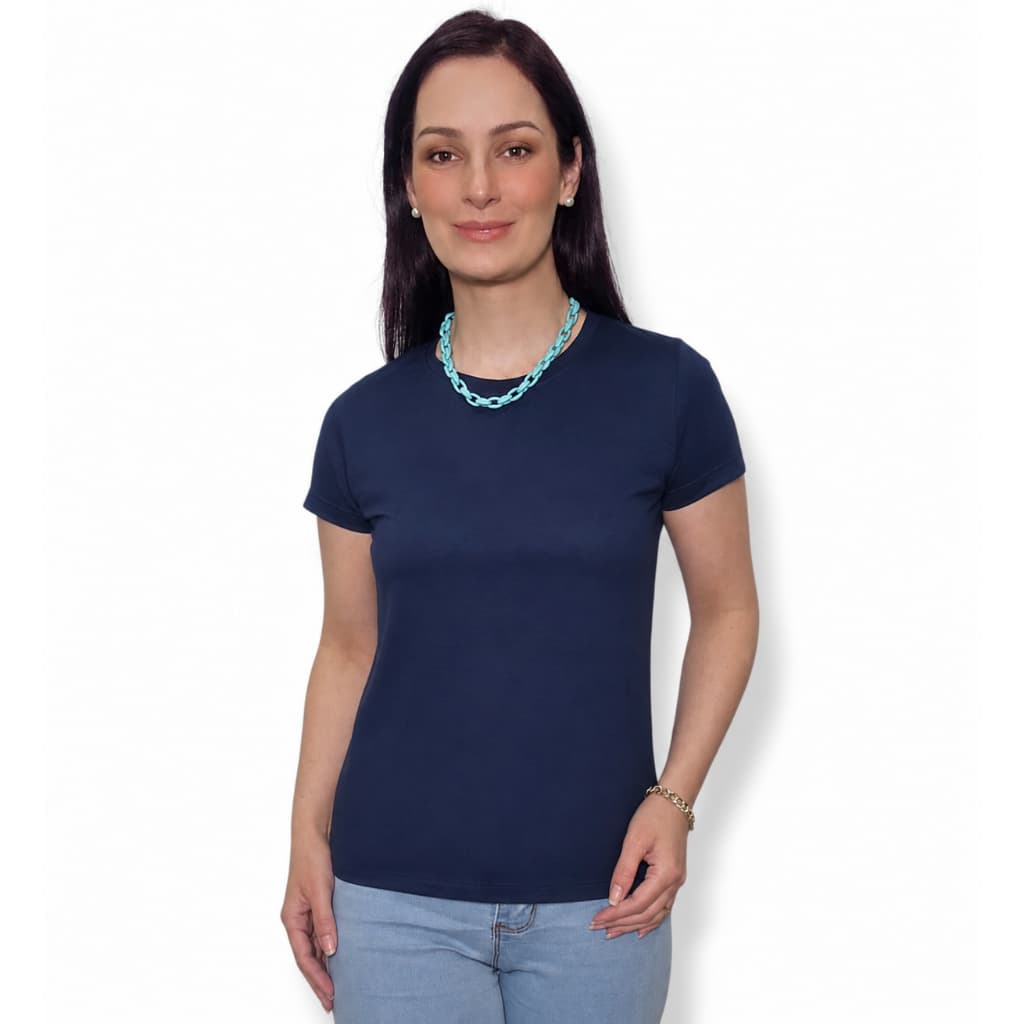 Blusinha Baby Look Feminina Básica Lisa Malha PV Sem Estampa