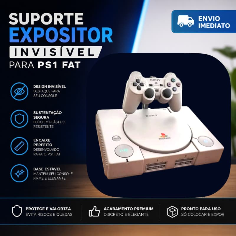 Suporte Expositor Invisível Para Playstation Ps1 Fat - Colecionadores - Geek