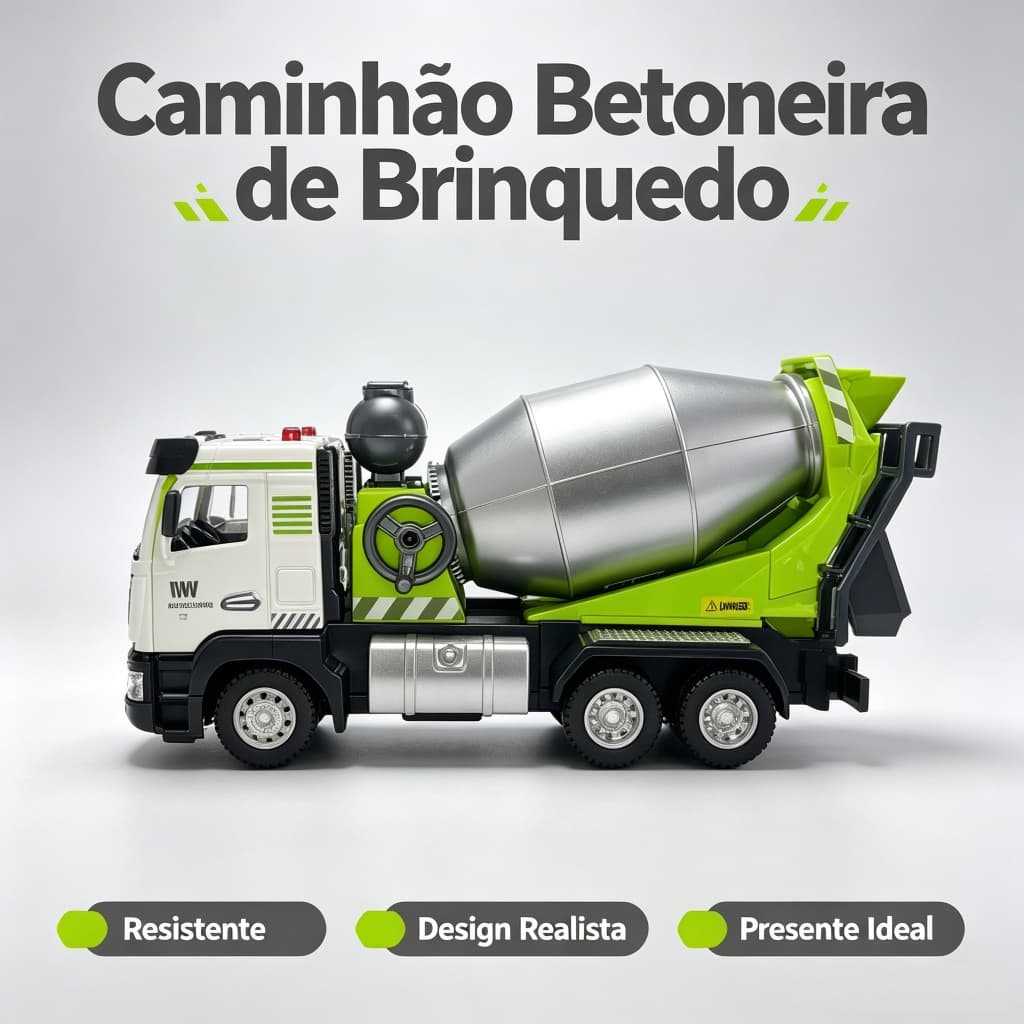 Caminhão Betoneira de Brinquedo Resistente Presente para Crianças