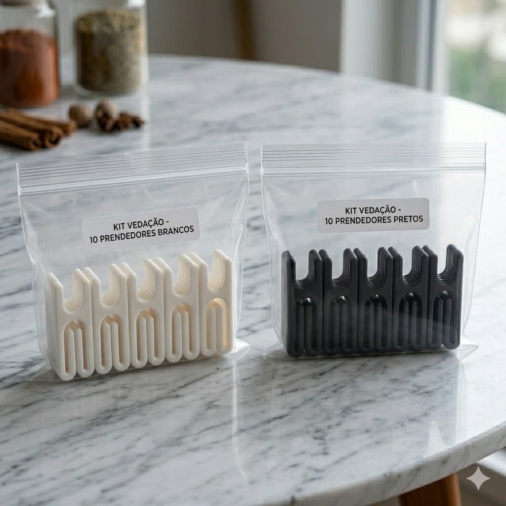KIT 10 Prendedor De Saco De Alimentos Mini Clip Vedação Hermética Multiuso Para Cozinha Biscoito Grãos Café