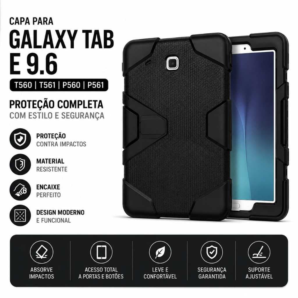 Capa Galaxy Tab E 9.6 T560 T561 P560 P561 Tablet Antichoque