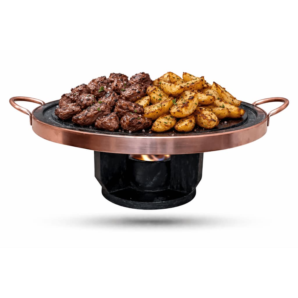 Fondue 37 Cm Rechaud E Chapa De Carne Pedra Sabão