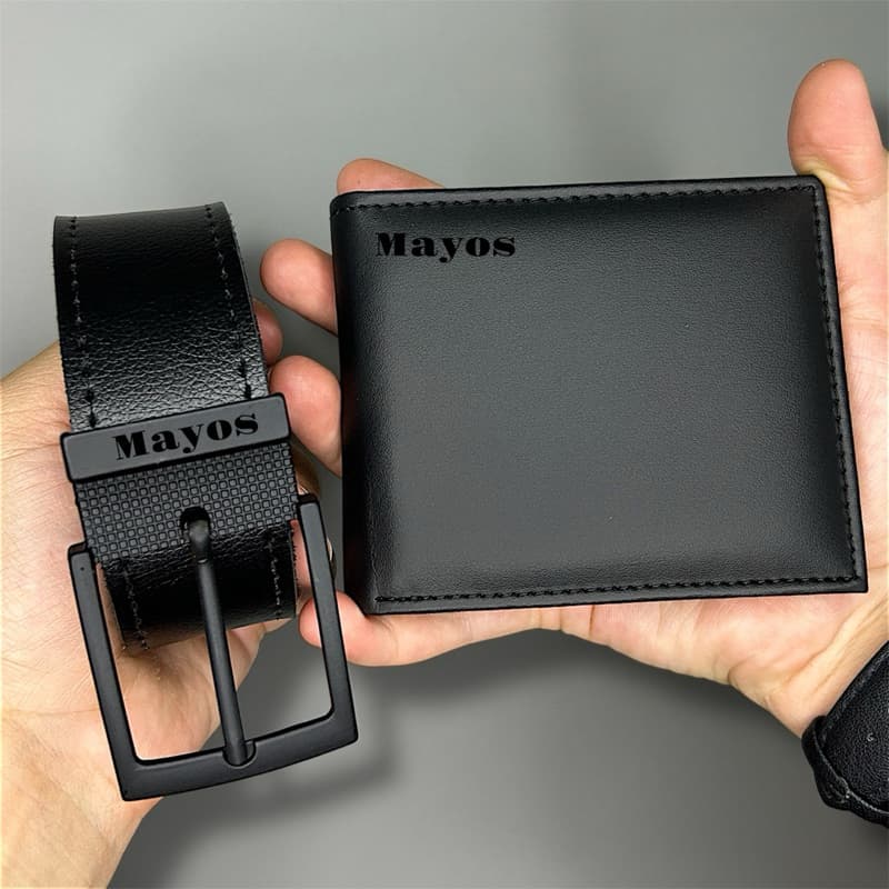 Kit 10 Cinto Masculino 125CM + Carteira Masculina LISA.