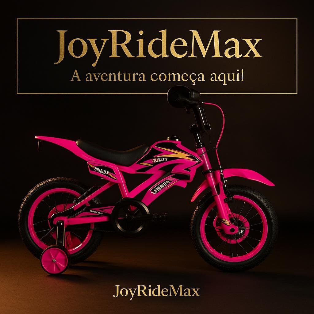 JoyRideMax-Bicicleta Infantil Aro 16 Rosa Moto Cross Seguro Confortavel Resistente Diversao Equilibrio Aventura