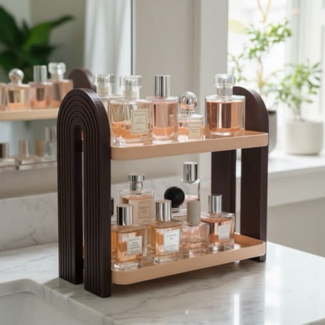 Organizador Porta Perfume Decorativo para Penteadeira, Lavabo e Banheiro