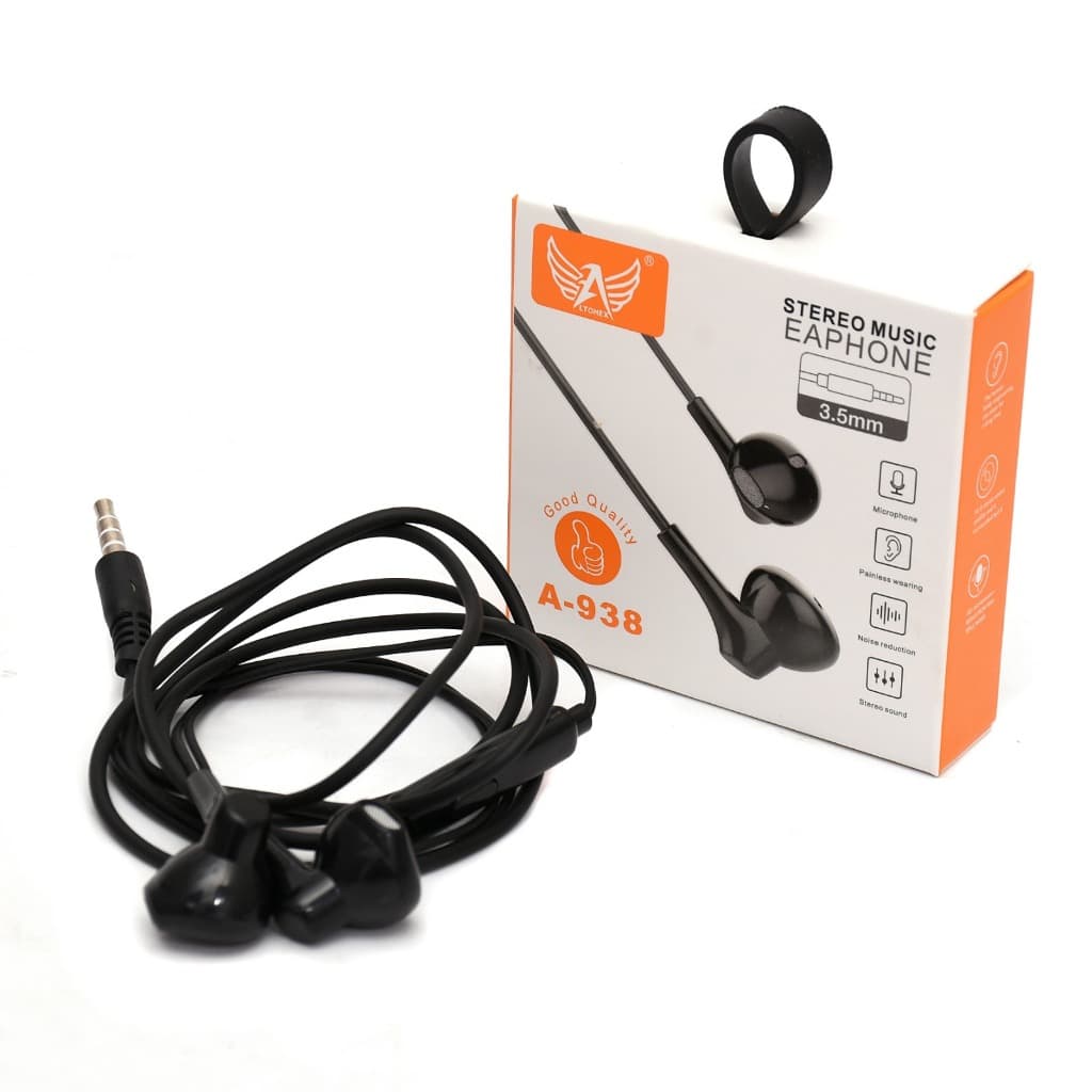 Fone de Ouvido com Fio P2 3,5mm com Microfone Estéreo A-938 para Celular, Notebook e Tablet