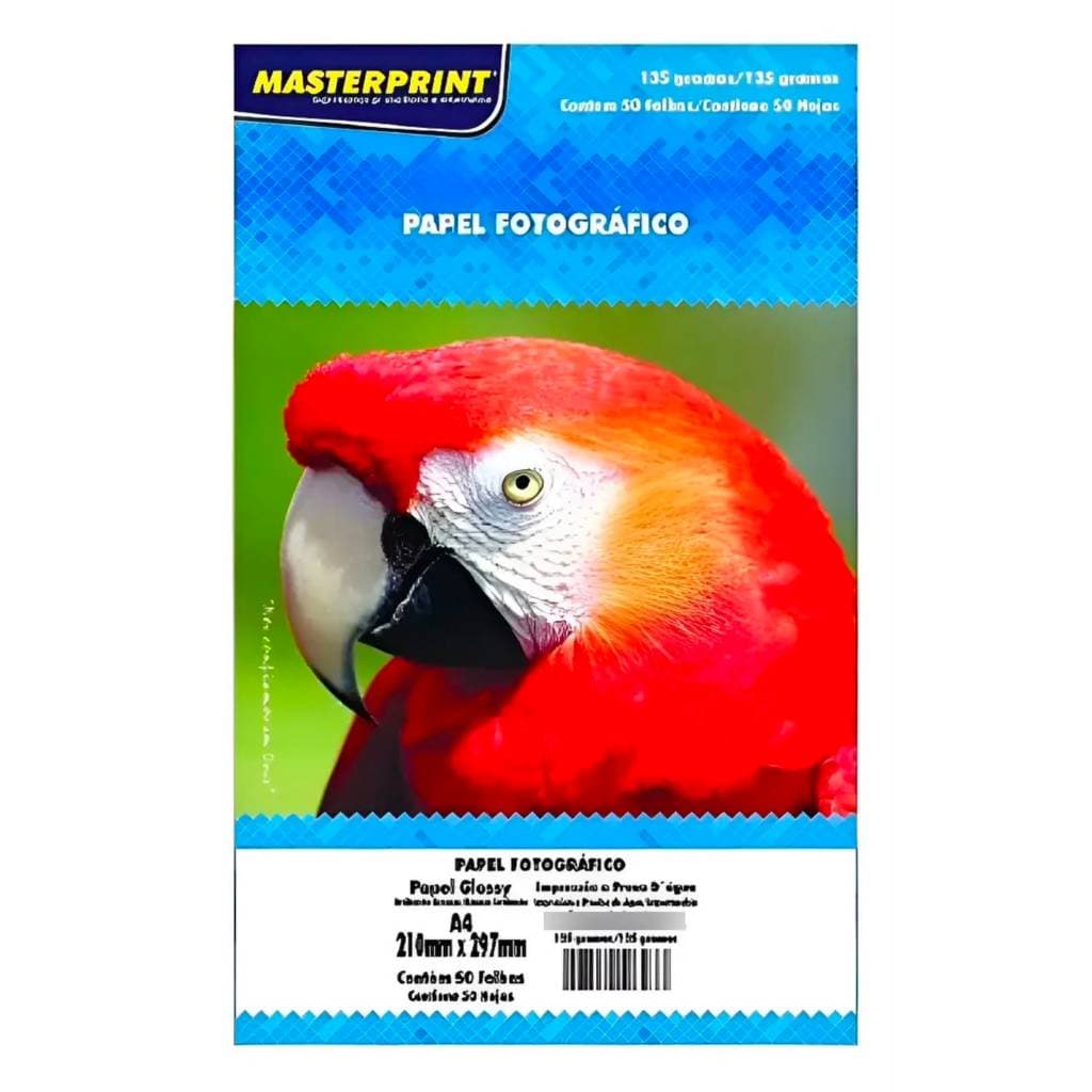 Papel Fotográfico Glossy Masterprint A4 135g 50 Folhas