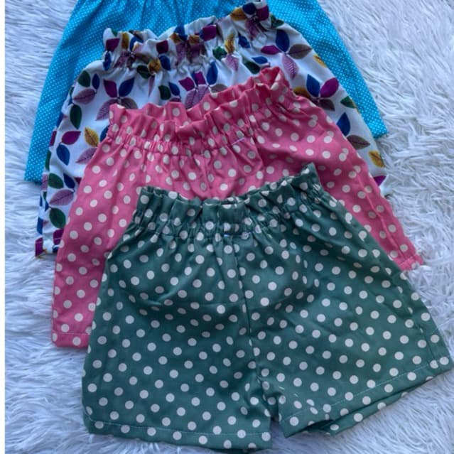 short infantil  menina estampas variadas tecido tricoline bem confortavel alinhado kits com 3 shorts