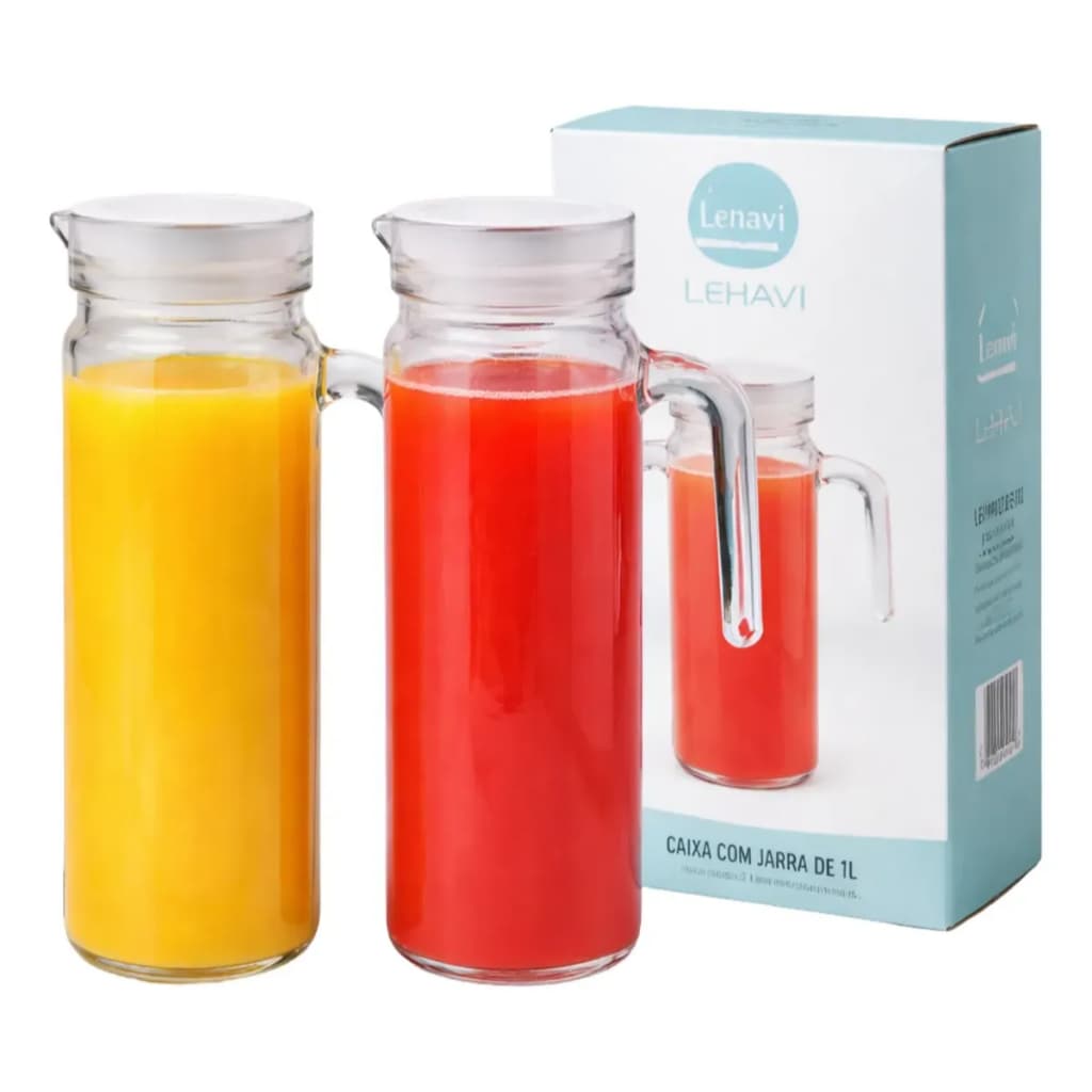 Jarra De Vidro Suíça 1 Litro Jarra Para Suco Água Vidro Resistente