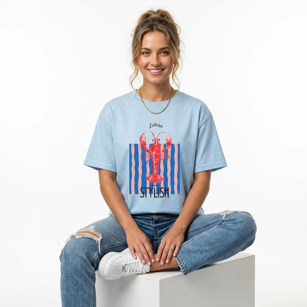 Camiseta Feminina Estilosa Com Estampa Look Moderno Basico Casual Prima Vera Verão