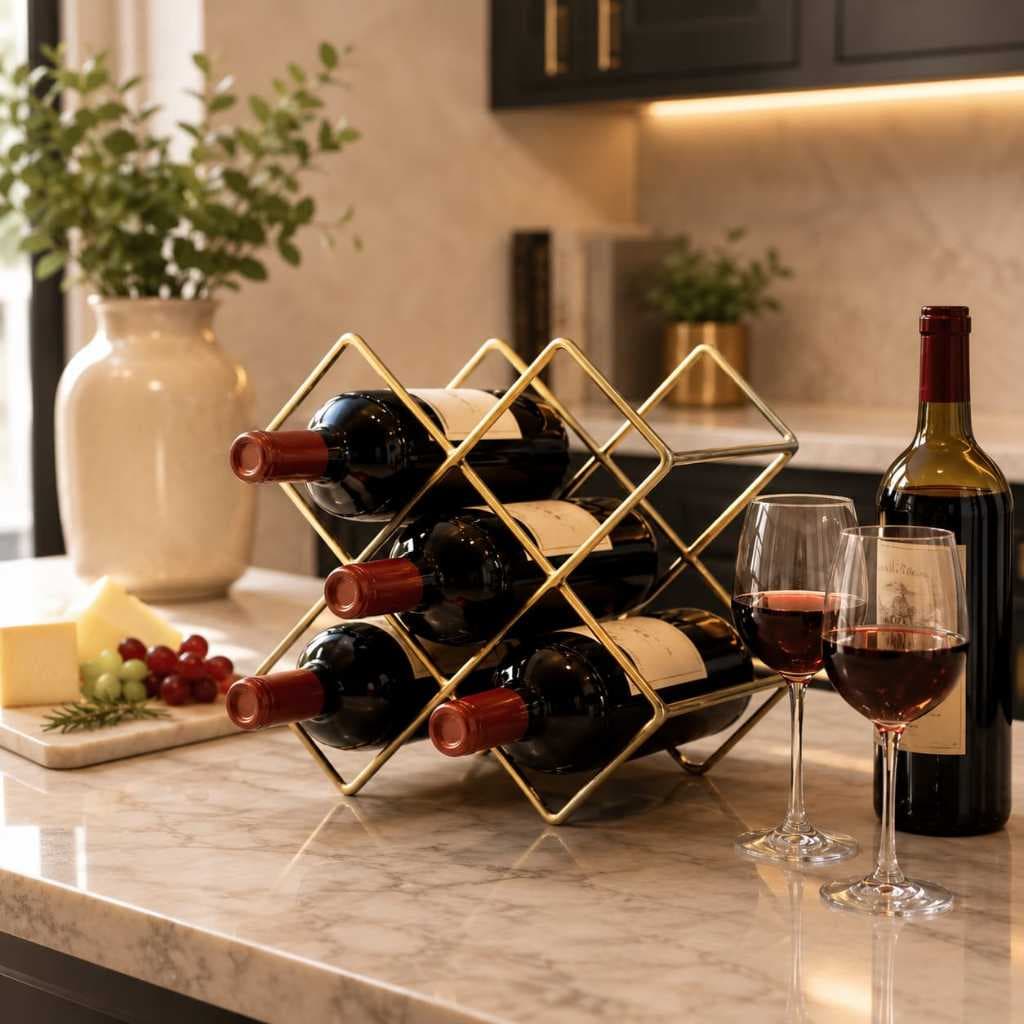 Organizador de Vinho em Metal Adega Sofisticação e Estilo para Sua Decoração
