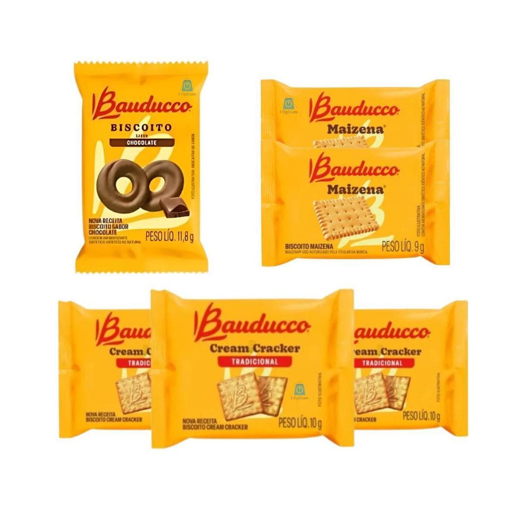 Kit Com 100 Sachês De Biscoito Bauducco  Sabores Sortidos