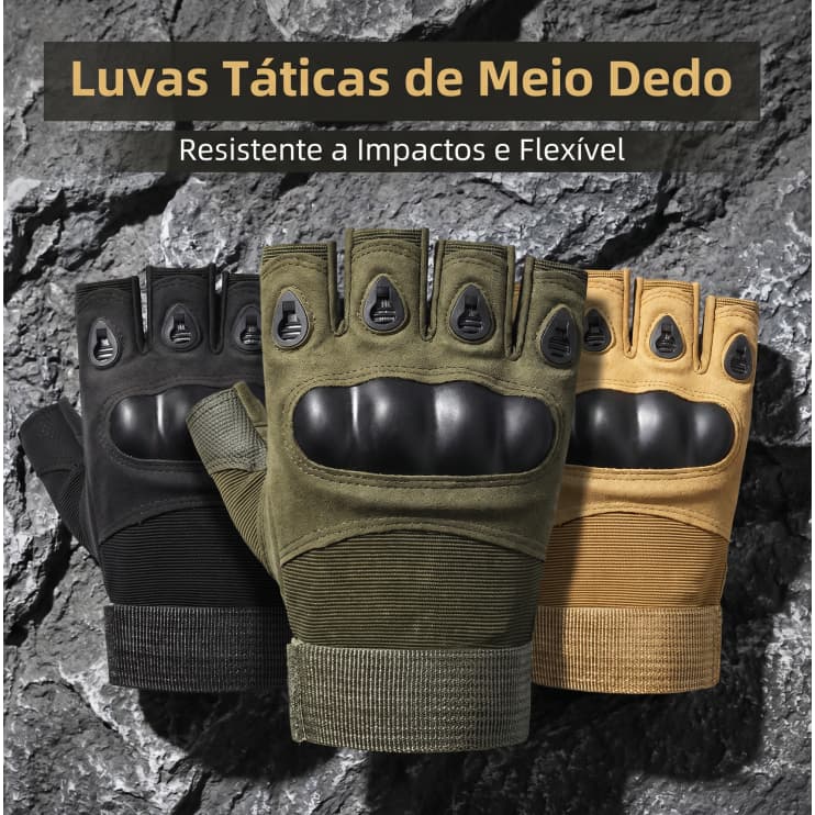 Luvas Táticas Militares Anti-Skid Ajustável Tamanho Único Combate Treinamento e Aventuras Externas