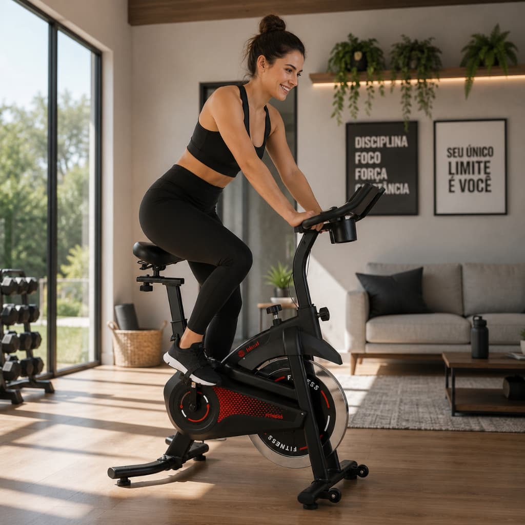 Bicicleta Ergométrica Spinning Inércia 13kg Até 150kg Fitness Cardio Alta Performece Com Ajuste