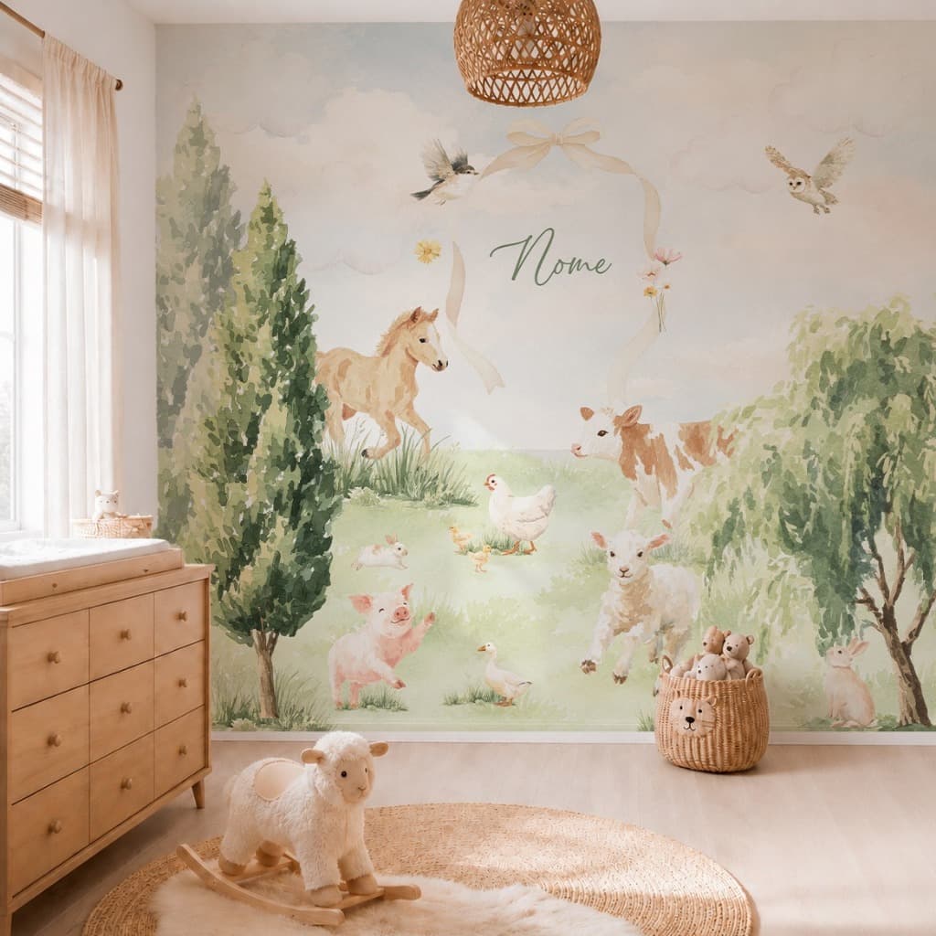 Papel de Parede Infantil fazenda