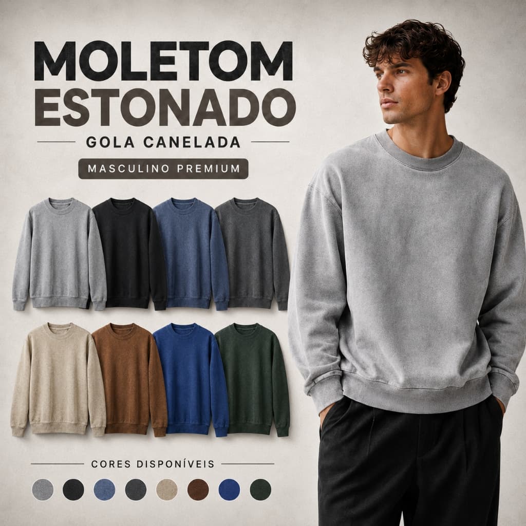 Moletom Estonado Blusa Agasalho Premium