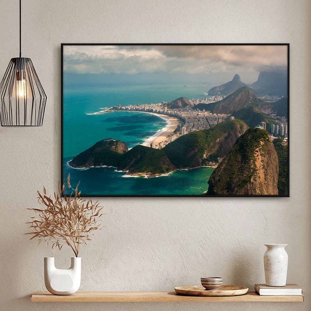 Quadro sem Vidro Paisagem Vista Aérea de Praias do Rio de Janeiro Quadro Decorativo
