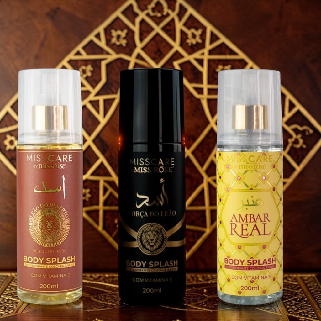 Body Splash Força do Leão Árabe perfume Masculino Miss Rose Desodorante Colônia Inspirado Asaad 200ML