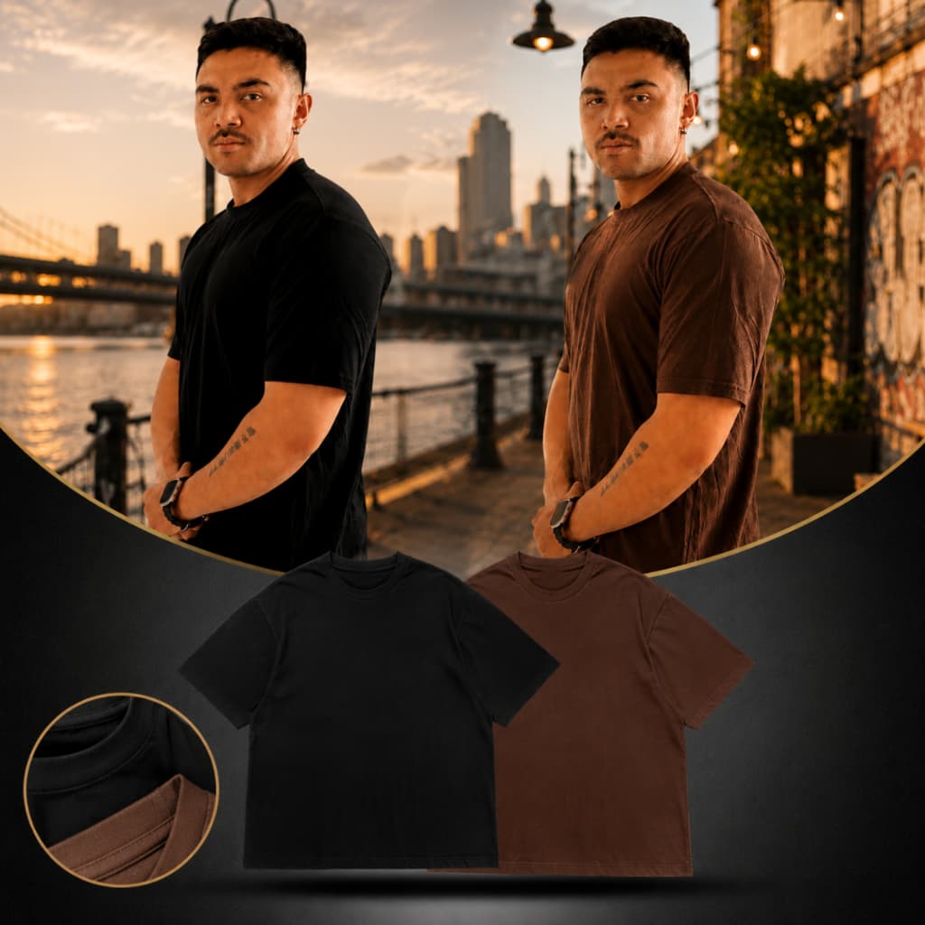 Kit 2 Camisetas Oversized Masculina Casual